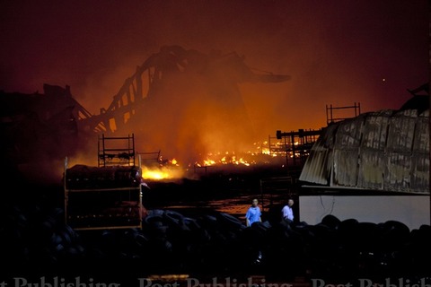 Fire destroys warehouses at Thai tire plant