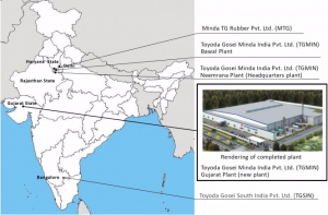 The €10-million plant, which will be built in Gujarat, west India, will be Toyoda Gosei’s fifths production facility in the country and will be producing airbags, weatherstrips and other automotive parts.