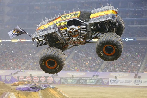 Monster truck front flip on BKT tires