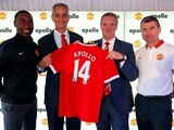 Pitch Perfect (from left to right): Andrew Cole, Marco Paracciani (Apollo), Jonathan Rigby (Manchester United) and Denis Irwin celebrating the recycled tyre rubber pitch release.