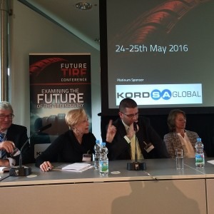  ETRA leader Valerie Shulman and Jean-Pierre Taberne of ETRMA centre stage at the tire recycling panel discussion