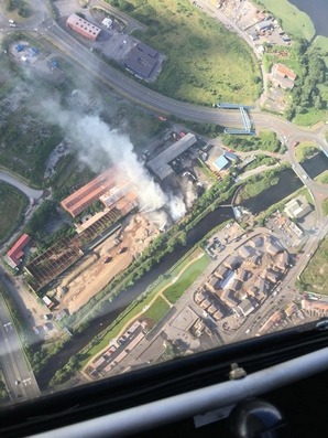 Fire at UK tire recycling plant