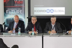  From left to right, Vanko, Giraudin and Majerus at Future Tire Conference's machinery panel