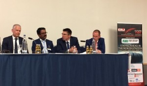  Future Tire discussion panel participants (from left): Jyrki Anttonen, Shibu George, Oliver Schramm, and Paolo Butti.