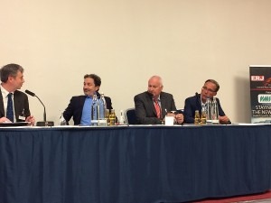  Discussion panel on RFID (from left): Moderator Patrick Raleigh; Armin Kraus, director, 4JET Technologies GmBH Karol Vanko, MESNAC VP, MERTC general director, Mesnac European; Jos Uijlenbroek, Ferm RFID Solutions