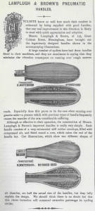 As described in the 8 Jan, 1891 issue of ERJ, the inventors of this helpful device for cyclists took the idea of putting air into tires to handlebar level: