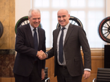 Marco Tronchetti Provera (L) and Ferruccio Resta, rector of Politecnico University of Milan , signed the three-year agreement