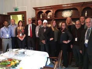  ACS Rubber Division's Robinson and Maimone ( l to r, nearest table) pictured in the Cedar Room at TARRC, Brickendonbury with the ELTAG Committee