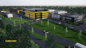  Architect's image of Cimcorp’s expanded facilities, with new buildings shown in yellow