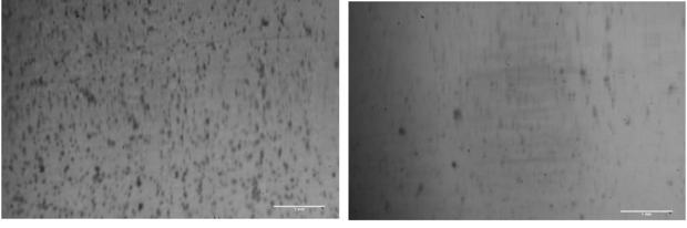  Image of contact area in rubber with water-absorbing agent (L) versus image of contact area in rubber without water-absorbing agent)