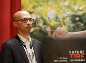  Burak Ilgun of Kordsa updates delegates at the sustainability conference for the global tire industry